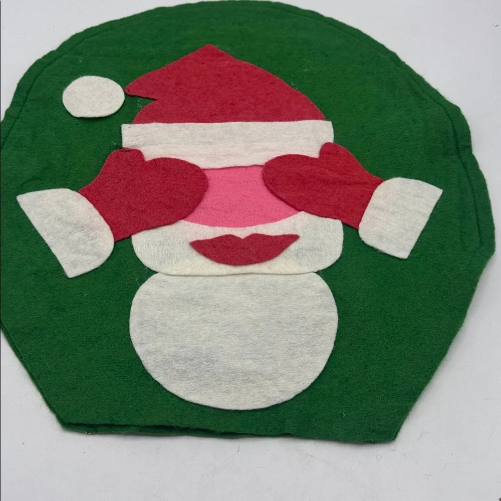 Vintage Santa Face felt toilet seat cover
